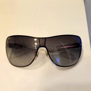 RAY-BAN Mens Designer Sunglasses White Shield RB 3414 003/8G 16979